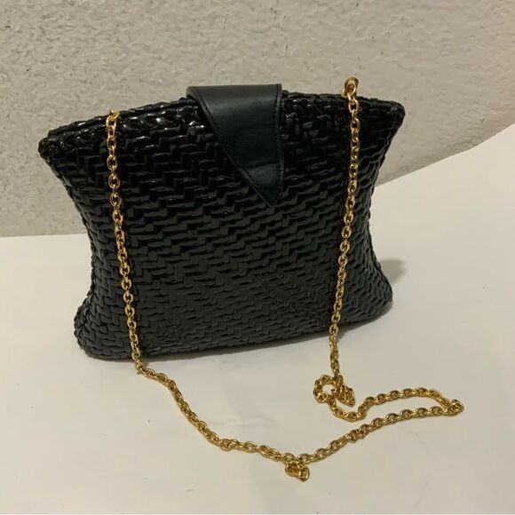 Impulse by SHARIF Leather & PVC Handwoven Basket Weave gold chain - Picture 1 of 14